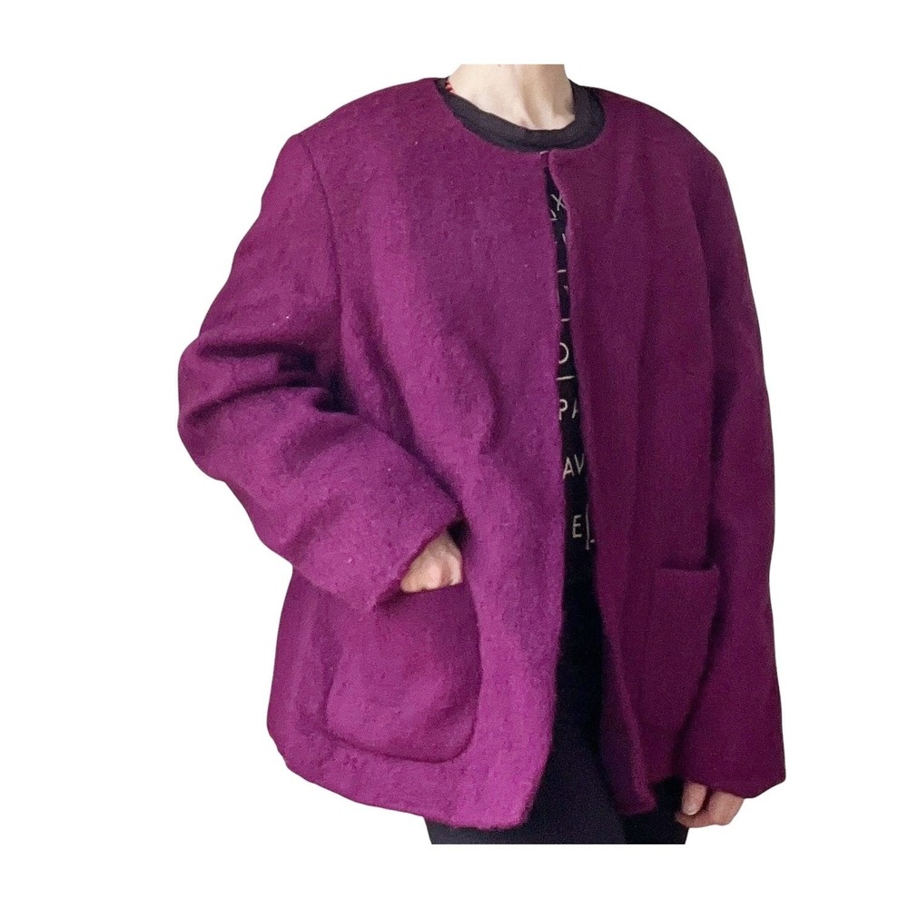 Josephine Chaus vintage‎ mohair short jacket purple XL